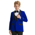 thumbnail image 4 of Boys Suit Set 3pc Velvet Satin Shawl Lapel Jacket With Matching Vest & Pants Free Shirt & Bow Tie-Slim Fit, 4 of 5