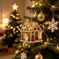 thumbnail image 7 of Christmas House Shaped DIY Diamond Art Hanging Ornament, VVQ Handmade Xmas Candy House Kit with Wooden Base Rhinestones for Decor, 7 of 7