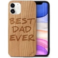 thumbnail image 1 of Case Yard Wooden Case Outside Soft TPU Silicone, Slim Fit Shockproof Wood Protective Phone Cover for Girls Boys Men and Women, Supports Wireless Charging Best Dad Ever Design case for iPhone-12-Mini, 1 of 7