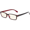 thumbnail image 1 of Eyekepper Classical Rectangular Frame Spring-Hinges Computer Glasses Readers Eyeglasses (Black-Red, +4.00), 1 of 8