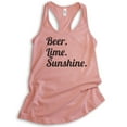 thumbnail image 1 of Beer Lime Sunshine Tank Top, Ladies Racerback Tank Top, Beer Tank, Vacation Tank, Desert Pink, Small, 1 of 3