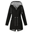 thumbnail image 2 of BXINGOHAI Rain Jacket Women Waterproof Long Lightweight Raincoat Hooded Windbreaker Outdoor Trench Coat Black 5XL, 2 of 4
