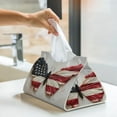 thumbnail image 5 of Kdxio American Flag Butterfly Wall Print Tissue Box Cover,Modern PU Leather Rectangular Tissue Box Holder for Bathroom Living Room Bedroom Office Desk Car Home, 5 of 6