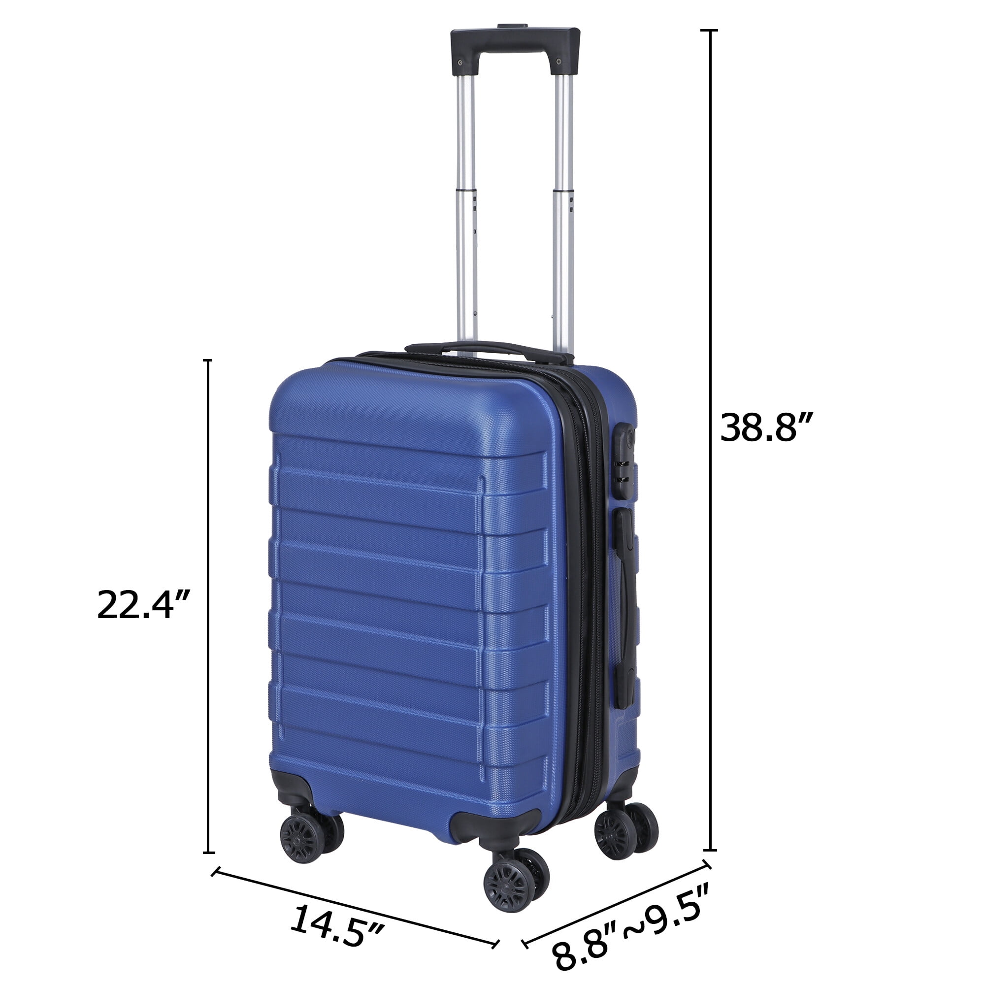 HomGarden 22-inch Carry on Luggage Hardside Expandable Travel Suitcase Spinner TSA Lock Blue