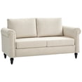 thumbnail image 1 of HOMCOM Loveseat w/ Curved Armrests, Love Seat w/ Padded Seat, Beige, 1 of 9