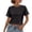Black, variant on Women's Crop Tee Shirts Crewneck Short Sleeve T-Shirts Pack Summer Casual Solid Slim Fit Active Workout Basic Plain Crop Tops Everyday Streetwear Apparel Beige S
