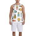thumbnail image 4 of Easygdp Hand Drawn Vintage Coffee Men's Mesh Basketball Jersey Quick Drying Sleeveless Shirts Fitted Muscle Tank Tops Sport Round Neck T-Shirt - Medium, 4 of 9