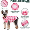 thumbnail image 4 of Kuoser Classic Plaid Dog Fleece Vest, Soft Stretch Sweater for Dogs, Pink, S, 4 of 10