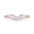 thumbnail image 3 of AFFY Wedding Bands for Women, 0.40 Carat (ctw) Round Shape Lab Grown Diamond Curved Chevron Wedding Band Ring In 14K Rose Gold Over Sterling Silver Jewelry Gifts For Her-4.5, 3 of 5