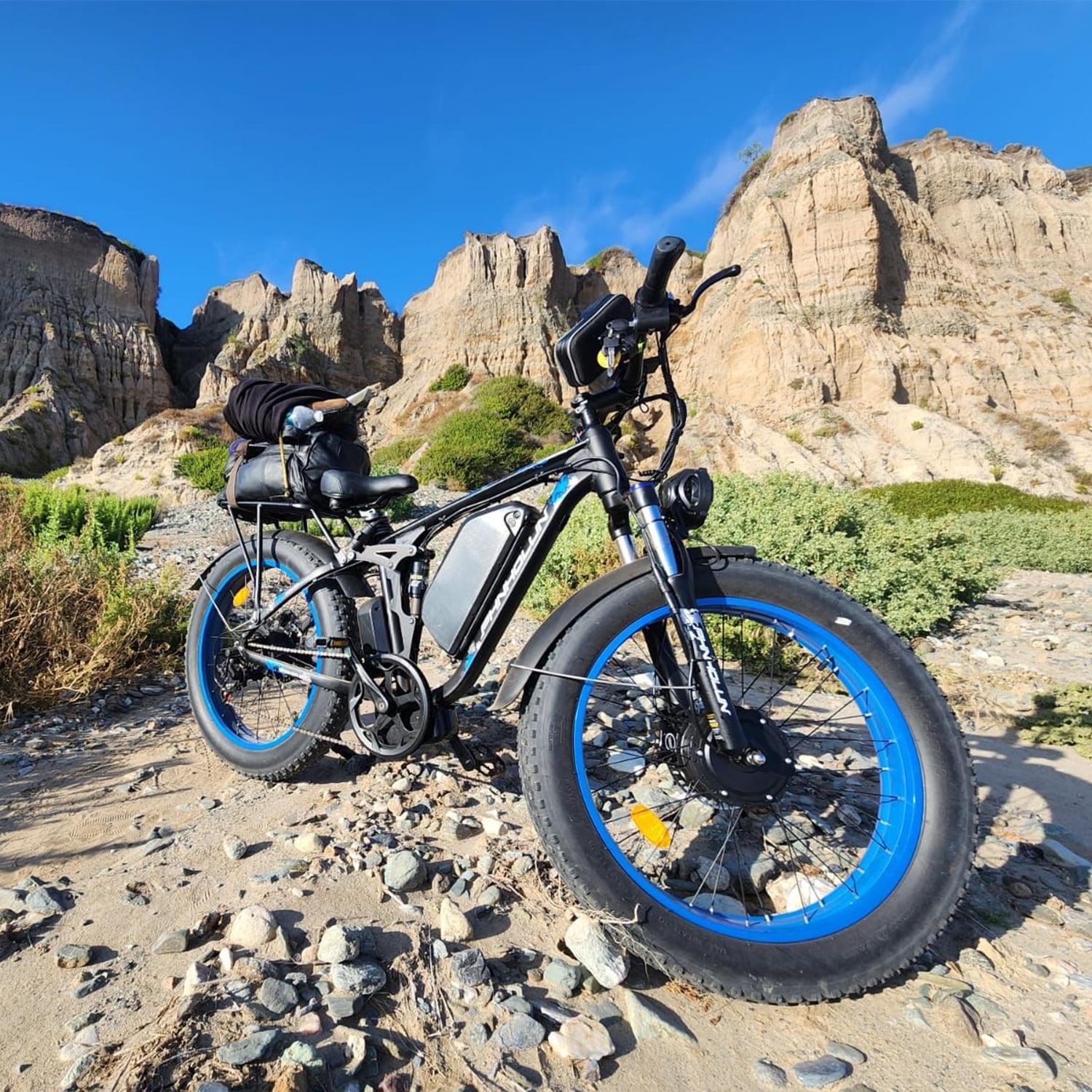Seeker24 Peak 3000W Dual Motor Electric Mountain Bike for Adults 38MPH 52V 25AH Battery,24 Inch Tire All Terrain Ebikes 7-Speed Gear,UL2849