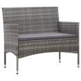 thumbnail image 5 of vidaXL 2 Piece Garden Lounge Set with Cushion Poly Rattan Grey, 5 of 5