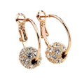 thumbnail image 1 of Farfi - 1 par de pendientes para mujer, coloridos, brillantes, redondos, con forma de aro y bola de diamantes de imitación, para uso diario, color blanco, 1 of 5