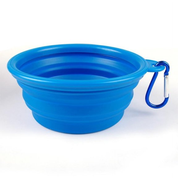 Outdoor Portable Folding Pet Bowls Dogs Travel Bowl Collapsible Non-toxic Durable Silicone Bowls with Mountaineering Buckle