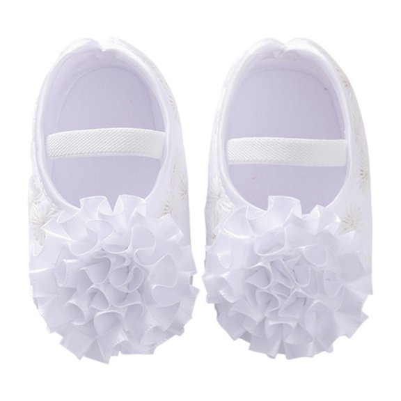 Newborn Baby Girls Shoes Flower Decoration Soft Sole Walking Shoes