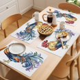 thumbnail image 5 of Watercolor Rooster Placemats Set of 12 Vintage Animals Pastoral Place Mats Indoor Wipeable Table Mats Washable Cloth Dining Table Placemats for Kitchen Holiday Party Home Decor 13x19 Inch, 5 of 9