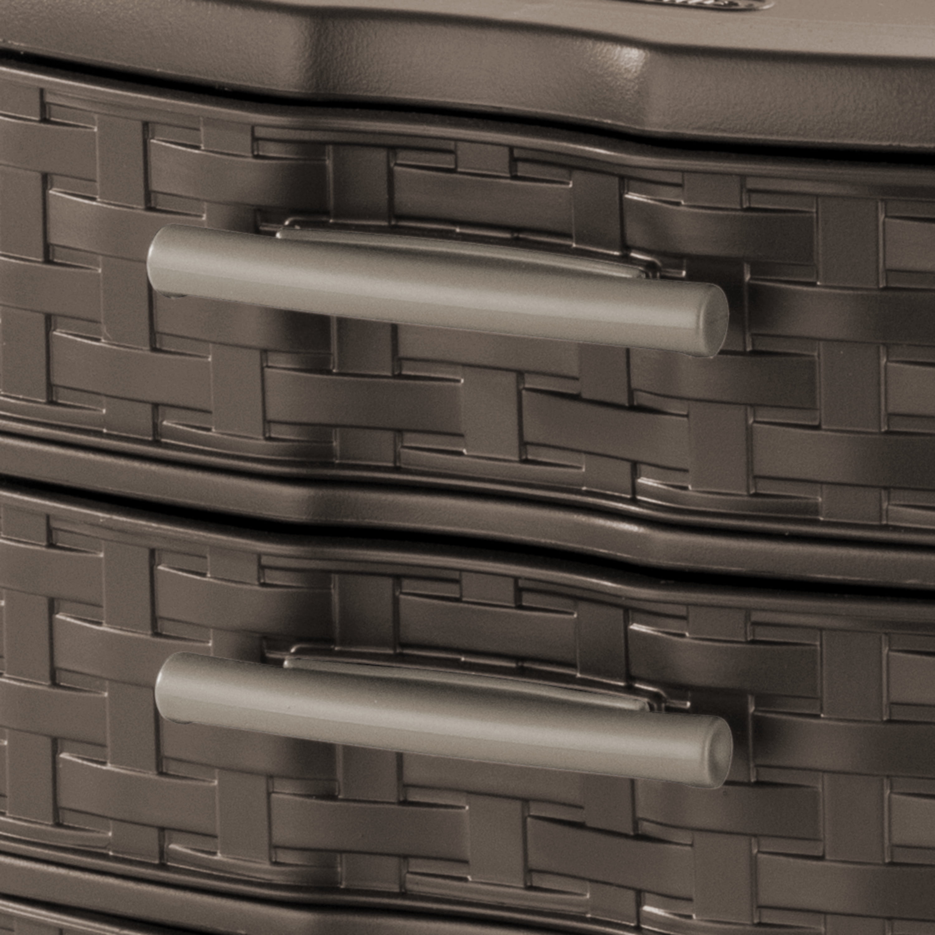 Sterilite Small Weave 3 Drawer Unit Espresso Set of 6
