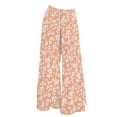thumbnail image 4 of ZHENHONG Casual Pants for Women Womens Wide Leg Palazzo Pants Boho Floral 2025 Summer Beach Culottes Flowy Casual Trousers For Vacation, 4 of 4