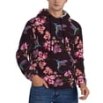 thumbnail image 2 of Kdxio Humming Bird And Tropical Print Mens Casual Hooded Collar Drawstring Hoodies Pullover Sweatshirts Casual Long Sleeve Shirts-3X-Large, 2 of 7