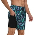 thumbnail image 2 of Fotbe Green Christmas Print Socks Traje de Baño para Hombre – Shorts de Natación de Secado Rápido con Forro y Bolsillos-3X-Large, 2 of 6