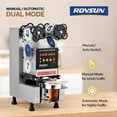 thumbnail image 5 of ROVSUN Cup Sealing Machine, Fully Automatic Cup Sealer Machine 500-650 Cups/H, Electric Cup Sealing Machine 88/89/90/95mm with LCD Digital Control, Cup Sealer for Bubble Milk Tea Coffee, Black, 5 of 16