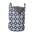 thumbnail image 1 of Geometric Laundry Bag, Vertically Arranged Repeating Striped Squares Abstract, Hamper Basket with Handles Drawstring Closure for Laundromats, 13" x 19", Violet Blue Purple, by Ambesonne, 1 of 4