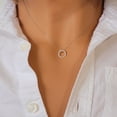 thumbnail image 4 of Forever Jewels 0.20Ct Round Cut Moissanite Women Circle Necklace Pendant 14K White Gold Plated, 4 of 4