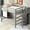 Gray, variant on Wardrobe with Clothes Rack - Full Size Gray Loft Bed for Bedroom Storage