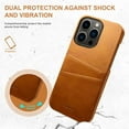 thumbnail image 5 of SaniMore Case for iPhone 15 Pro 6.1" 2023, Card Slots [Up to 2] Wear-resistant PU Leather Skin Shockproof PC Backplane Anti-fall Slim Lightweight Shell for iPhone 15 Pro, Yellow, 5 of 6