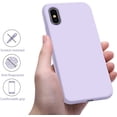 thumbnail image 5 of Compatible with iPhone X Case,Ultra Slim Fit iPhone Xs Case Liquid Silicone Cover with Full Body Protection Anti-Scratch Shockproof Bumper,Soft Microfiber Lining 5.8 inch, (Cloud Mauve), 5 of 5