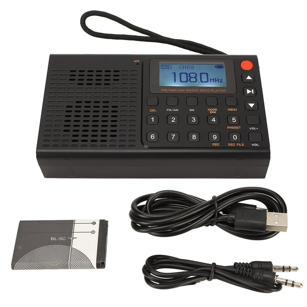 Portable Bluetooth Radio AM FM SW Full Band MP3 Player Rechargeable Radio with Timing Recording Function