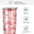 thumbnail image 4 of SKYSONIC Mushroom Tumbler Stainless Steel Double Wall Vacuum Reusable Insulated Mug with Straw and Built-in Coaste for Cold and Hot Beverages, 20oz, 4 of 7