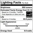 thumbnail image 2 of 9.8W - A19 LED - 4000K - GU24 base - 220 deg. Beam Angle - 120V - 6-PACK, 2 of 2