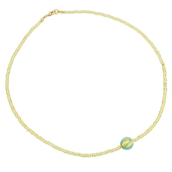 GlassOfVenice Murano Glass Royal Aqua Ball Necklace