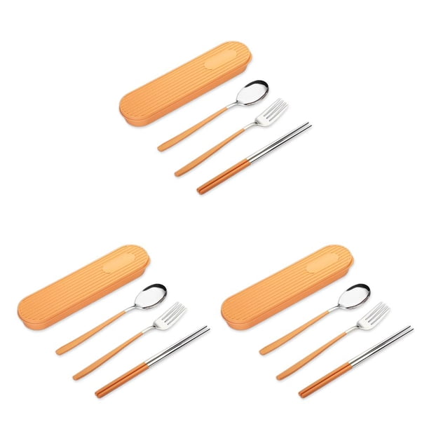 Monstrate Juegos de vajilla Cubiertos de acero inoxidable 304 Reutilizables Los estudiantes usan accesorios de viaje de diseño simple para reuniones Type1 NO1 Monstrate CBP268830