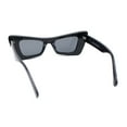 thumbnail image 4 of Womens Bold Angular Mod Thick Plastic Cat Eye Plastic Sunglasses All Black, 4 of 4