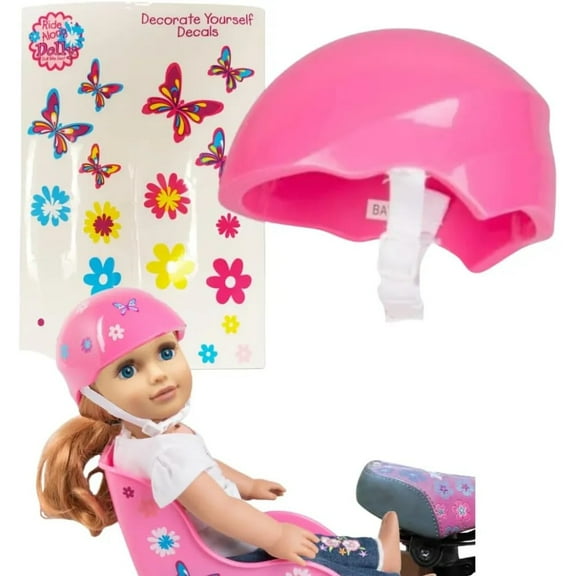 Dress Along Dolly Pink Bike Helmet w Decorative Decal Stickers, 5.04"