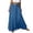 Blue_Skirt, variant on Boho Skirt for Women Cotton and Linen Solid Elastic Waist Midi Maxi Skirts A-line Skirt With Belt Coffee L