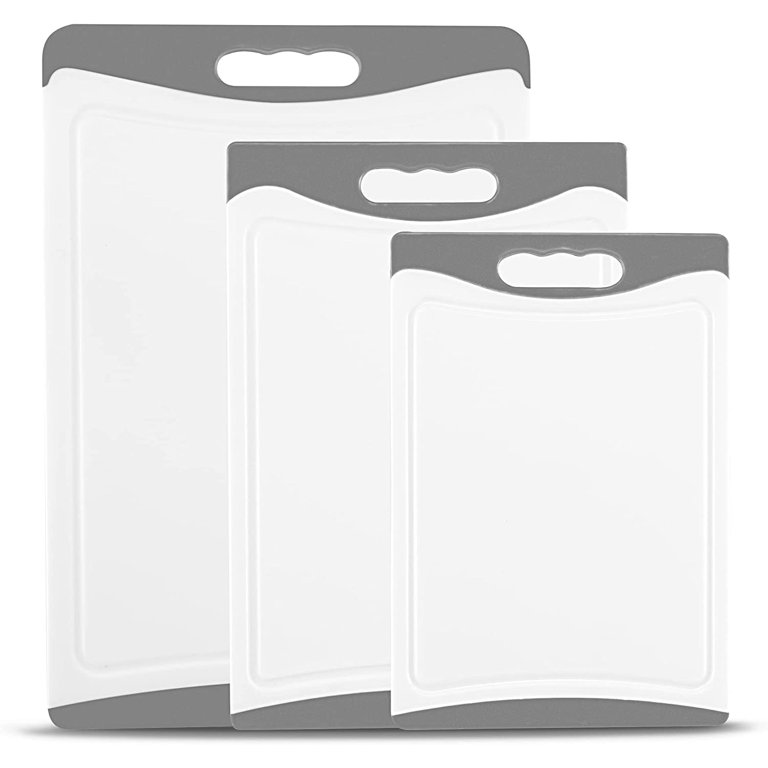 Klex EcoWheat Cutting Board for Kitchen (Set of 3), Dishwasher Safe BPA Free Straw, Beige