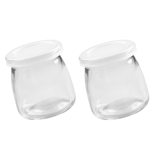 Wosthever Paquete de 2 botellas de leche, tarro de cristal, superficie lisa, taza de agua de 200ML, suministros de cocina, accesorios para el hogar, Cocina y Comedor Wosthever HA039032-00