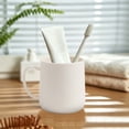 thumbnail image 5 of Plastic Mug Drinking Cup with handle, Reusable Drinking Mug, Kitchen Plastic Water Cup, Minimalist Neutral Tone Coffee Mug, Unbreakable Cup for Bathroom, Kitchen, Vanity Counter 3.62×3.15 in,White, 5 of 5