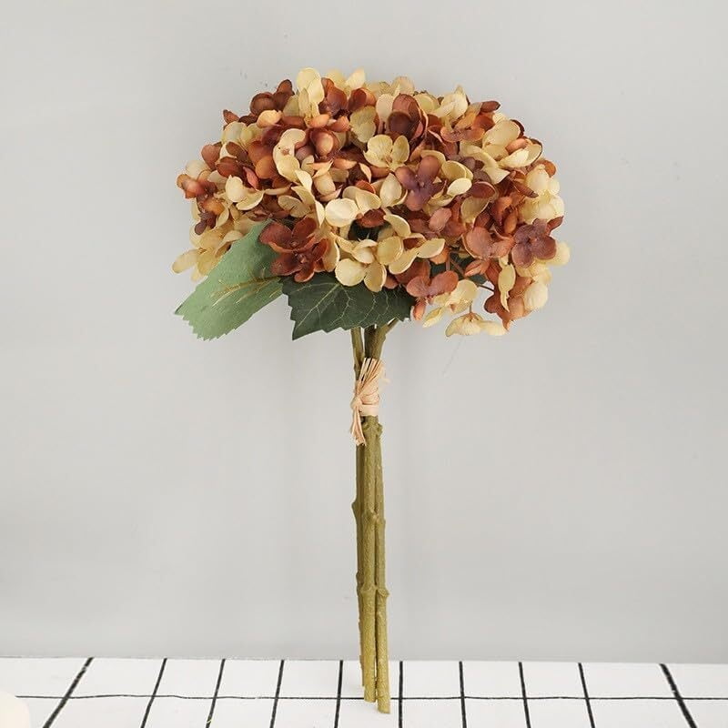 BH-JJSMGS Hydrangea Artificial Flowers Lifelike Faux Hydrangea Fake Large Flower Heads with Stems Sale for Wedding Party Home Garden Decoration