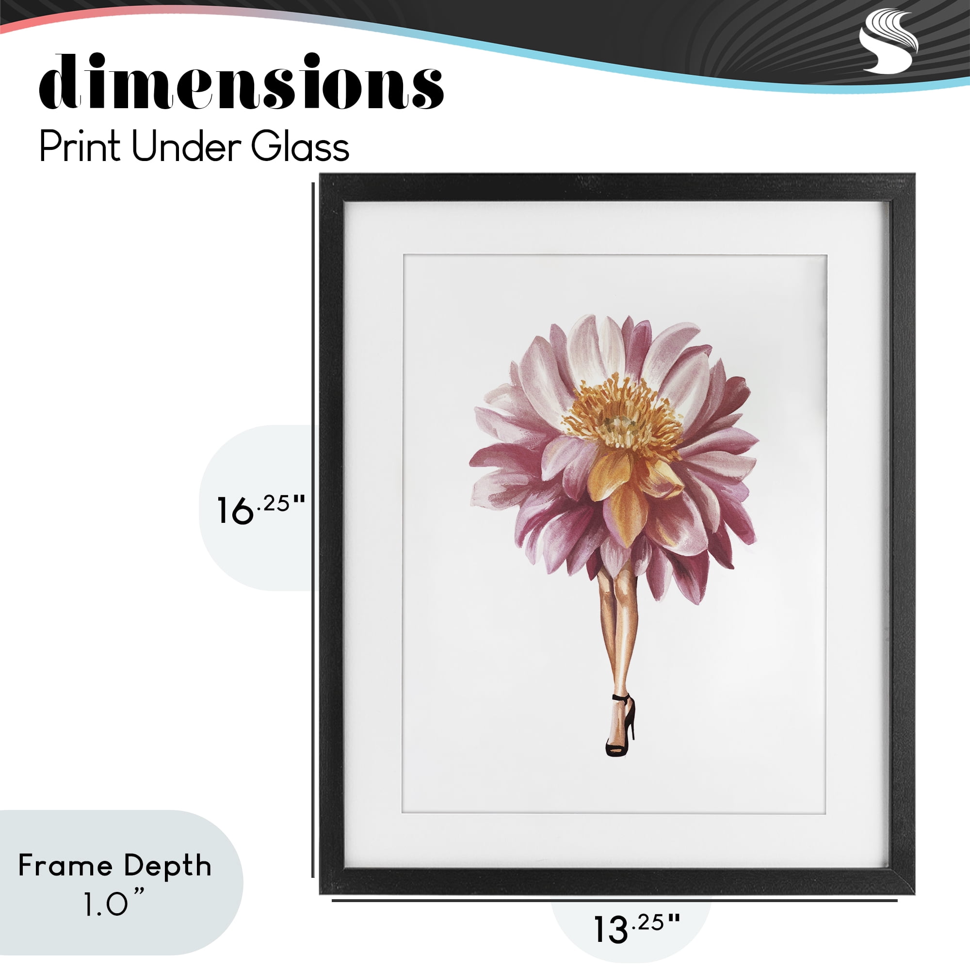 Stupell Industries Glam Floral Walkway Black Framed Print Under Glass, design by Svetlana Aleynikova
