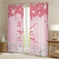 thumbnail image 6 of jejeloiu Personalized Gifts Diamond Blackout Curtains Set of 2 (52x84 Each),Bowtie Letter K Window Curtains,Pink Sequin Print Curtains and Drapes For Children,Lightweight Room Decoration, 6 of 6