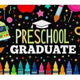 thumbnail image 3 of Colorful Preschool Graduation Themed Banner with School Bus Crayons and Party Elements Backdrop Decorations for Preschool Graduation Parties Photography Props Celebration Decor Party Supplies, 3 of 7