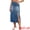 Blue, variant on DARING DIVA Women's Midi Denim Skirt Side Split Rhinestone Jean Skirts Small Gray Blue