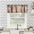 thumbnail image 2 of Wooden Valances Curtains Farmhouse Rustic Country Wood Plank Brown Hardwood Grunge Lodge Garage Vintage Windows Short Curtain Valance for Kitchen Bathroom Decor with Rod Pocket, 1 Panel 54X18 Inches, 2 of 5