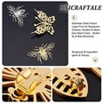 thumbnail image 4 of 4Pcs Butterfly Bee Brooches Stainless Steel Insect Lapel Pins for Backpack Clothes Hollow Metal Brooch Golden Stainless Steel Color 31.5-42mm Long, 4 of 9