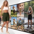 thumbnail image 6 of POENTAB Summer Shorts for Women Casual Hiking Fishing Cargo Shorts Quick Dry Lightweight Athletic Golf Zipper Pockets Green, 6 of 6