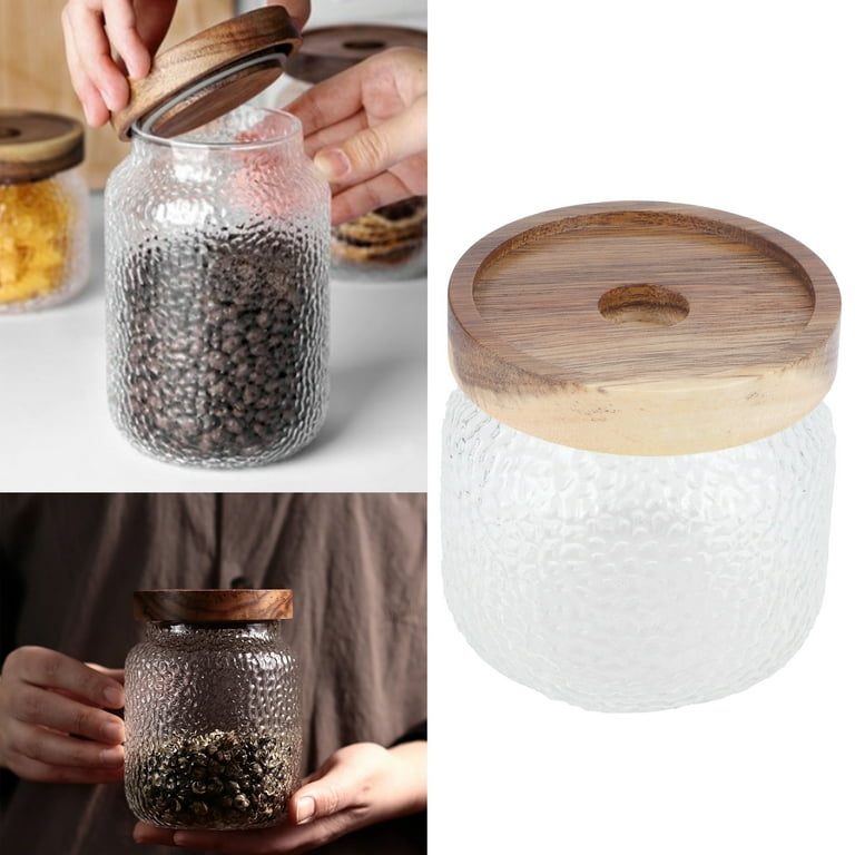 Clear Decorative Glass Jars with Lids Kitchen Bath Storage
