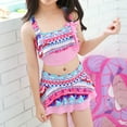 thumbnail image 4 of Girls Floral Printing Bathing Suits Ruffle Flounce Two Piece Swimsuits Split Swimsuit Skirt swimsuit, 4 of 8
